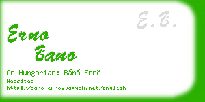 erno bano business card